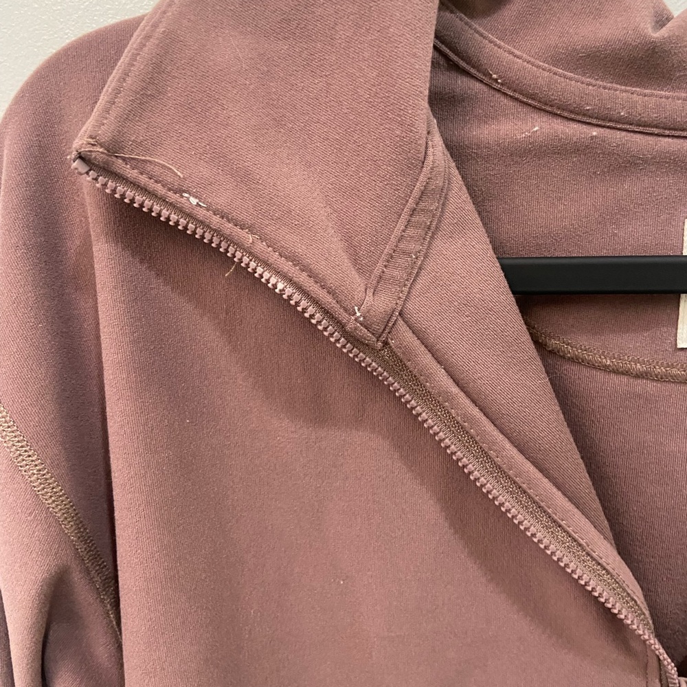 Half-Zip Cropped Pullover Jacket - Dusty Mauve Ab… - image 2